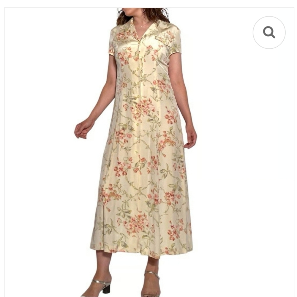 Lauren Ralph Lauren Size 10 Womens 100% Silk Martha's Vineyard Long Dress
